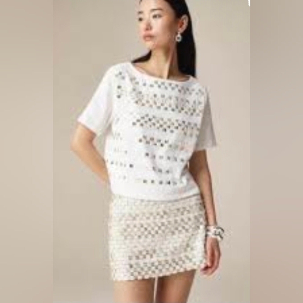 J. CREW COLLECTION Limited-edition Embellished Tee, Sz Medium